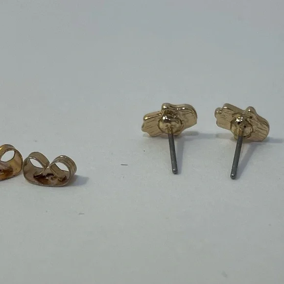 Hamsa Hand‎ Gold Rhinestone Stud Earrings Dainty Timeless Quiet Luxury Mystical - Picture 5 of 9